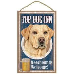 Top Dog Inn Yellow Lab Labrador Retriever Beerhounds Welcome Sign 
