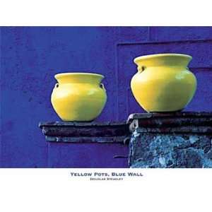  Yellow Pots, Blue Wall   Poster by Douglas Steakley 