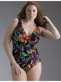 LANE BRYANT   Miraclesuit® Garden of Delight one piece customer 