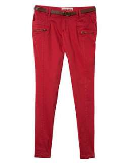Plum (Red) Teens Red Seamed and Zip Detail Trousers  239863665  New 