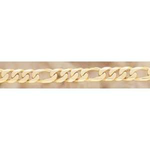  14K Gold Hand Made 12mm Figaro Link Bracelet Jewelry