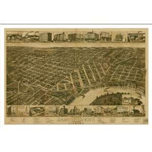  Historic Montgomery, Alabama, c. 1887 (L) Panoramic Map 