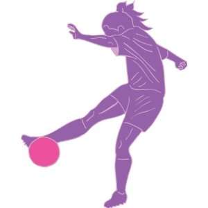  Purple Girls Soccer Removable Wall Decal Stickers