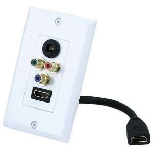  A/V Wall Plate A/V Wall Plate,3RCA, HDMI, Toslink,White 