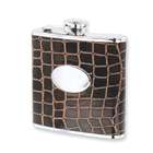 goldia Brown Faux Leather Stainless Steel 6oz Hip Flask