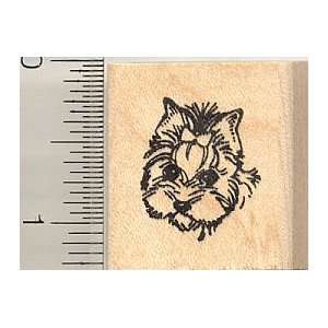  Small Yorkie Dog Face Rubber Stamp (Yorkshire Terrier 