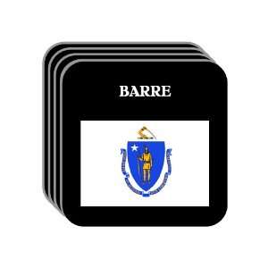  US State Flag   BARRE, Massachusetts (MA) Set of 4 Mini 