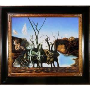  Art Dali, Swans Reflecting Elephants Hand Painted Oil on 