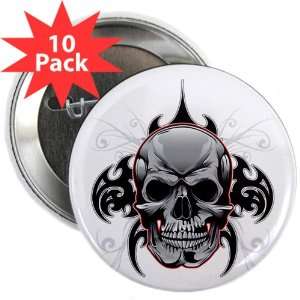  2.25 Button (10 Pack) Tribal Skull 