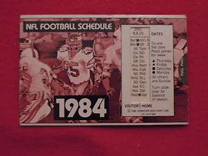 1984 NFL Pro Football Slide Schedule Sponsor 1 Day Paint & Body  
