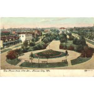 1908 Vintage Postcard The Paseo from 17th Street Kansas City Missouri