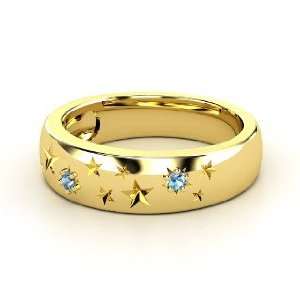  Written in the Stars Ring, 18K Yellow Gold Ring with Blue 