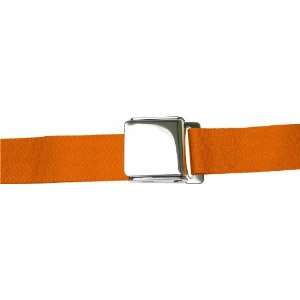   Orange 2 Point Retractable Seat Belt with Airplane Buckle Automotive