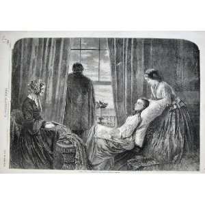  1858 Fine Art Young Woman Dying Chair Robinson Print