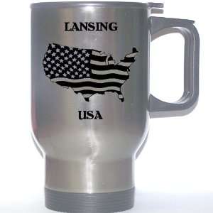  US Flag   Lansing, Michigan (MI) Stainless Steel Mug 