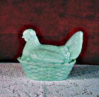 Jadeite Depression Kitchen Glass Small Hen On Nest  