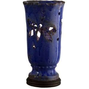  Vietri Rustic Collection Cobalt Butterfly Luminary 