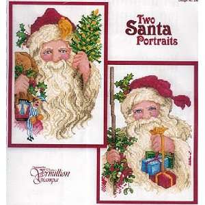  Two Santa Portraits   Cross Stitch Pattern Arts, Crafts 