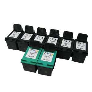   HP 74 and HP 75. Includes Cartridges for 6ea HP 74 + 2ea HP 75