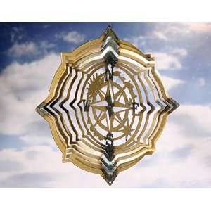   Innovations Large Antique Gold Compass Spinner Patio, Lawn & Garden