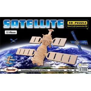  Puzzled Satellite 3D Natural Wood Puzzle Toys & Games