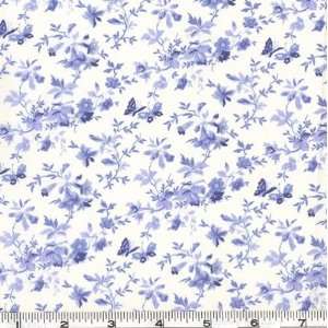  45 Wide Moda London Lawn Butterflies Blue Fabric By The 