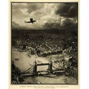 1930 Print Tower Bridge London England Airplane Buckham Captain Royal 