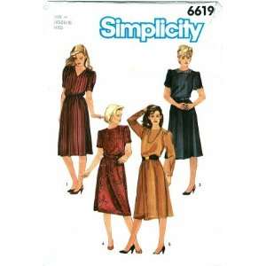  Simplicity 6619 Sewing Pattern Misses Dress with Neckline 