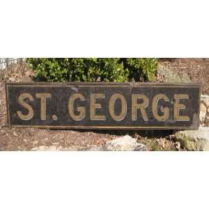  ST. GEORGE, FLORIDA   City Rustic Hand Painted Wooden Sign 