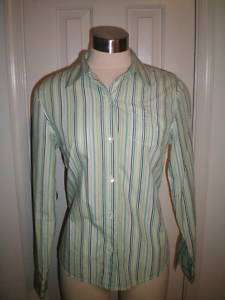 Gap Multi Color Striped Dress Shirt Sz Med + STARBUCKS  