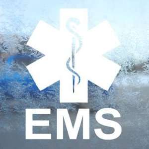  EMS Emergency Medical Services White Decal Window White Sticker 