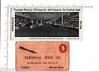 2955 Terminal Wine Co. advertising blotter, price list, envelope c 