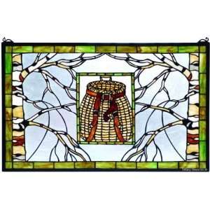   Stained Glass Window Panel 18 Inches H X 28 Inches W