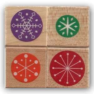   Holiday Circles Wood Mounted Rubber Stamp Set (LL880) Arts, Crafts