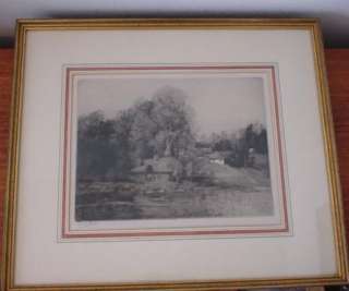CAMILLE FONCE ETCHING FRENCH ARTIST 1867 1938 COUNTRY SCENE  