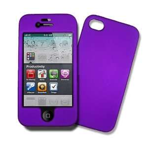 iPhone 4G, iPhone 4S PURPLE Hard Case, Protector Cover, Rubber Feel 
