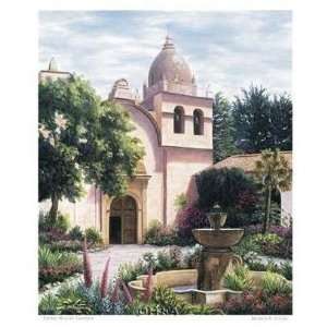 Carmel Mission Fountain Poster Print 