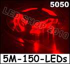   12V 5050 led Red SMD strip 5M 150led waterproof + power supply  