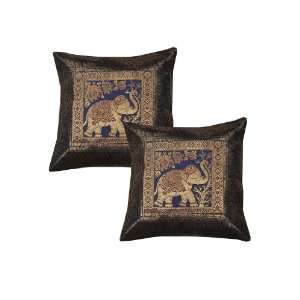  Indian Elephant Design Cushion Pillow Cover Ethnic Decor 
