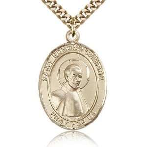  Gold Filled 1in St Edmund Medal & 24in Chain Jewelry