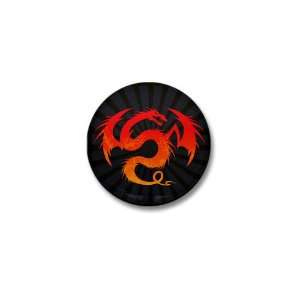  Mini Button Tribal Fire Dragon 