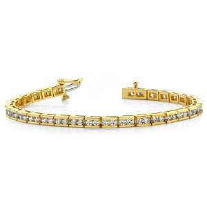 18k Yellow Gold, Timeless Roadway Diamond Tennis Bracelet 