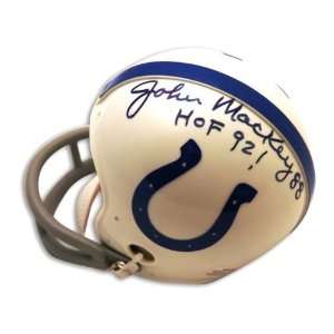 John Mackey Autographed Baltimore Colts Mini Helmet inscribed HOF 92
