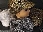 Womens Metallic Gold or Silver Animal Print Newsboy Hat