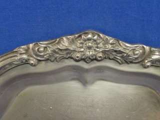 Rogers Silver Plate Cake Tray With Floral Border SilverPlate J44 