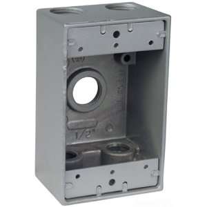 Red Dot IH5 1 LM Device Outlet Box, 1 Gang, 5 Hub, 2 13/16 Inch Width 