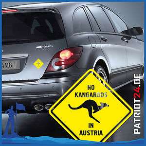 Aufkleber No Kangaroos in Austria Österreich Fun Car Sticker Tuning 