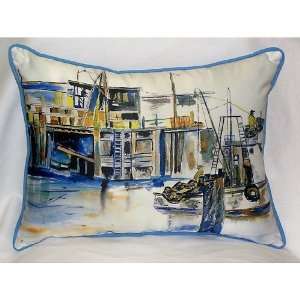 Betsy Drake HJ929 Fishing Boat Art Only Pillow 15x22