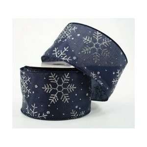  Ribbon we snowflake ÿ2.5x10yds glitter navy Arts 