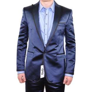 DOLCE & GABBANA D&G Anzug Suit Blau 48 M Repondre Seide Silk  